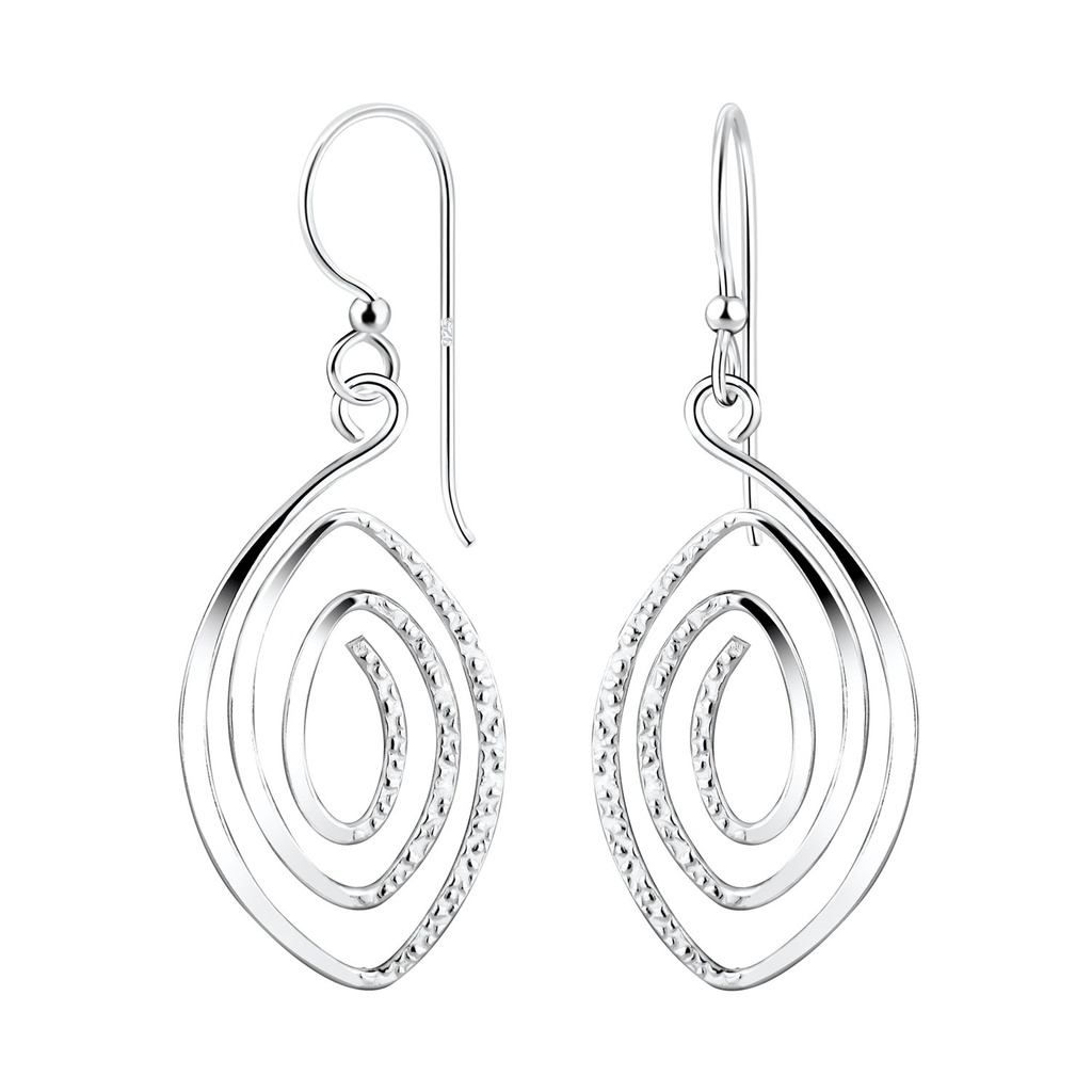 [10011499] Silver Spiral Earrings