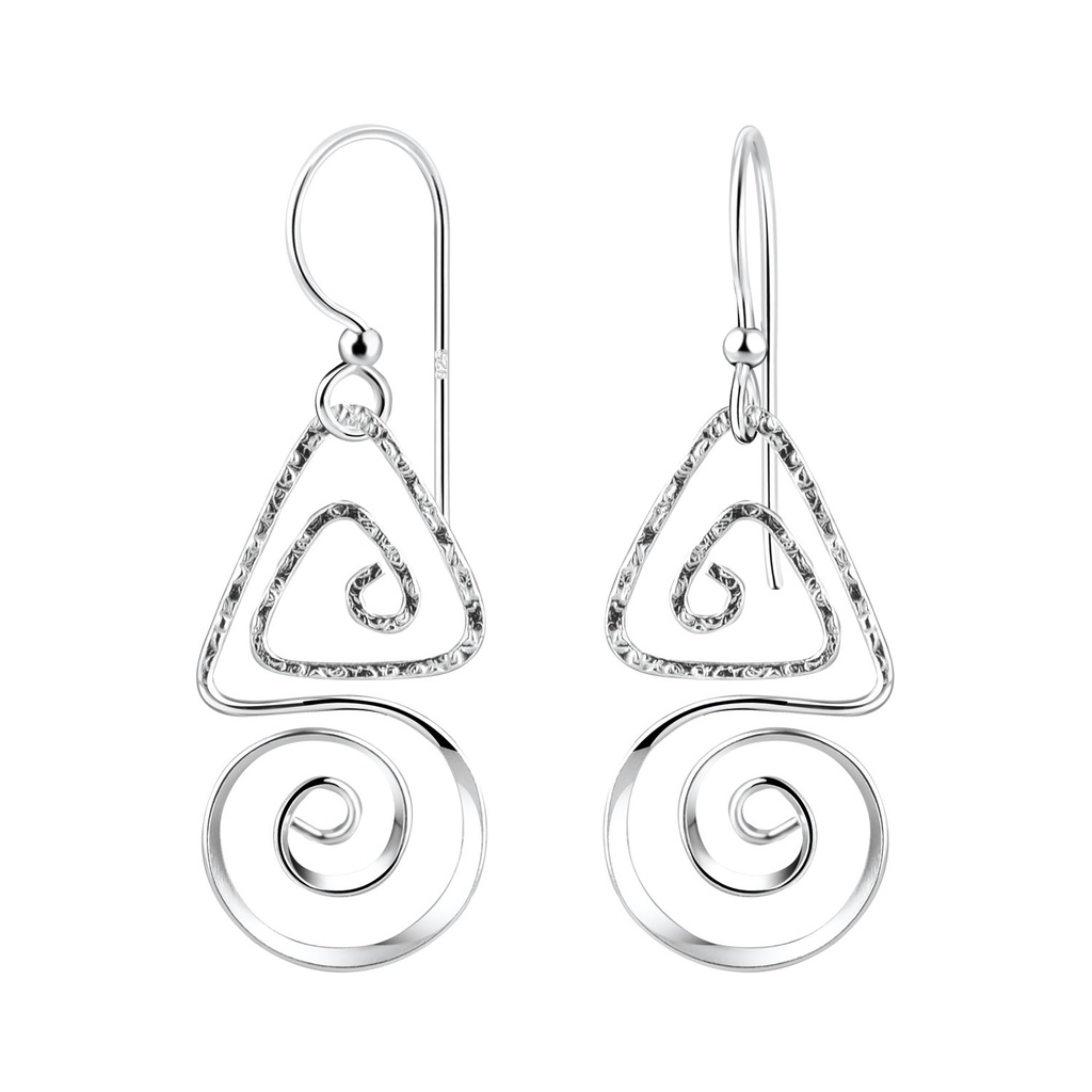 Boucles d'oreilles spirale en argent