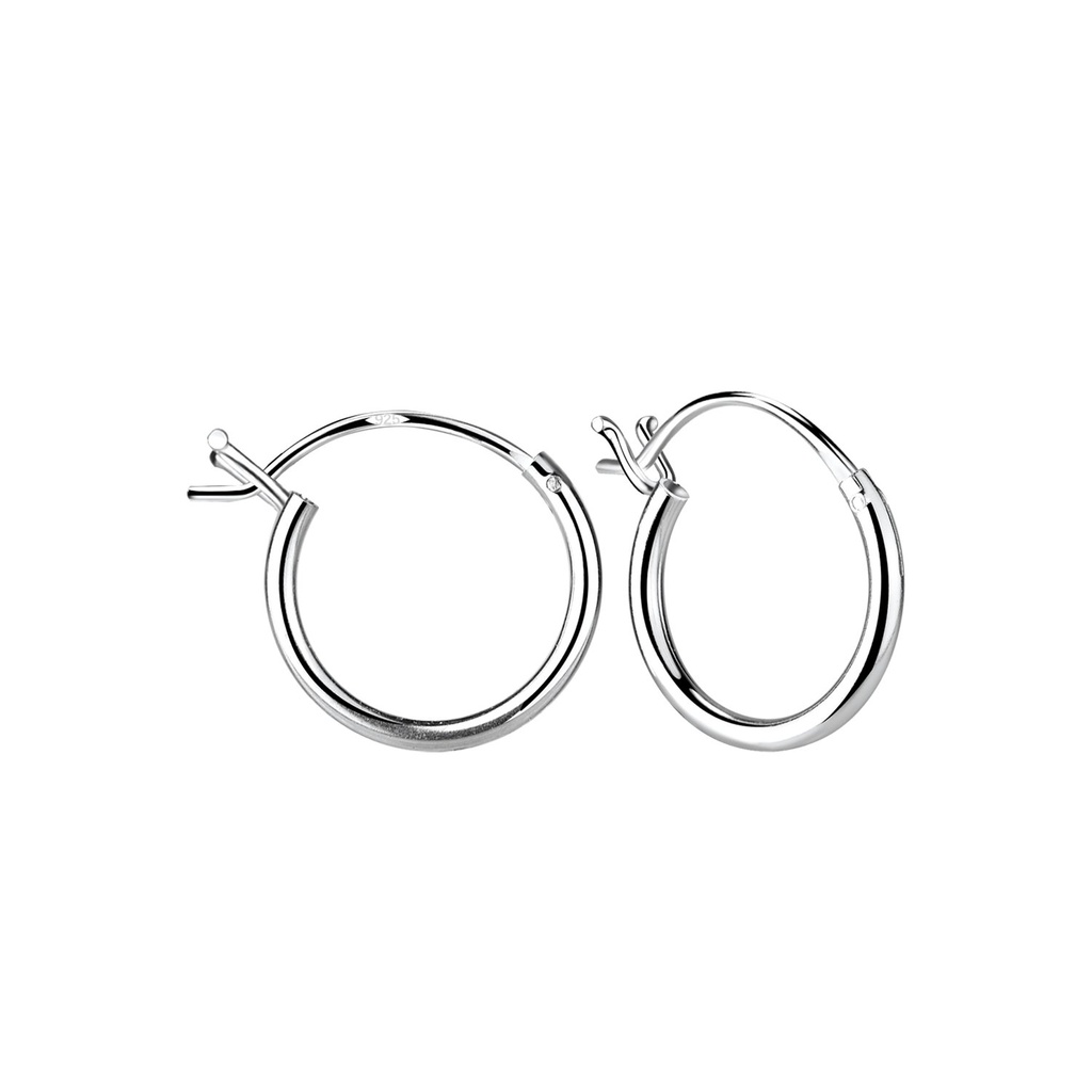 Créoles fermoir français en argent 12 mm