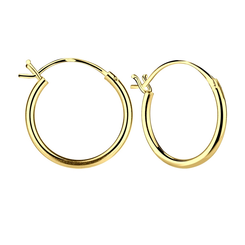 Créoles fermoir français en argent 16 mm