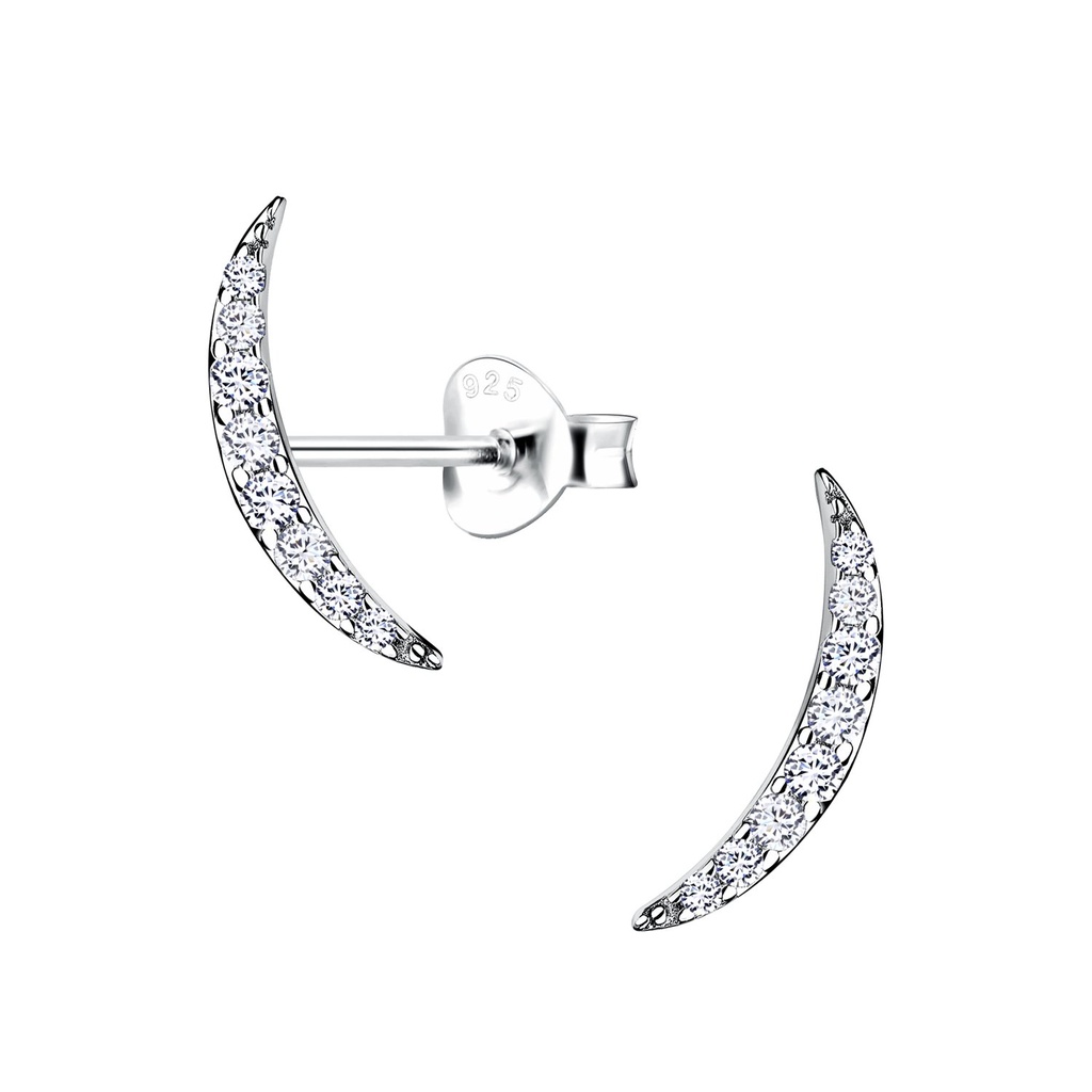Puces d'oreilles courbées en argent