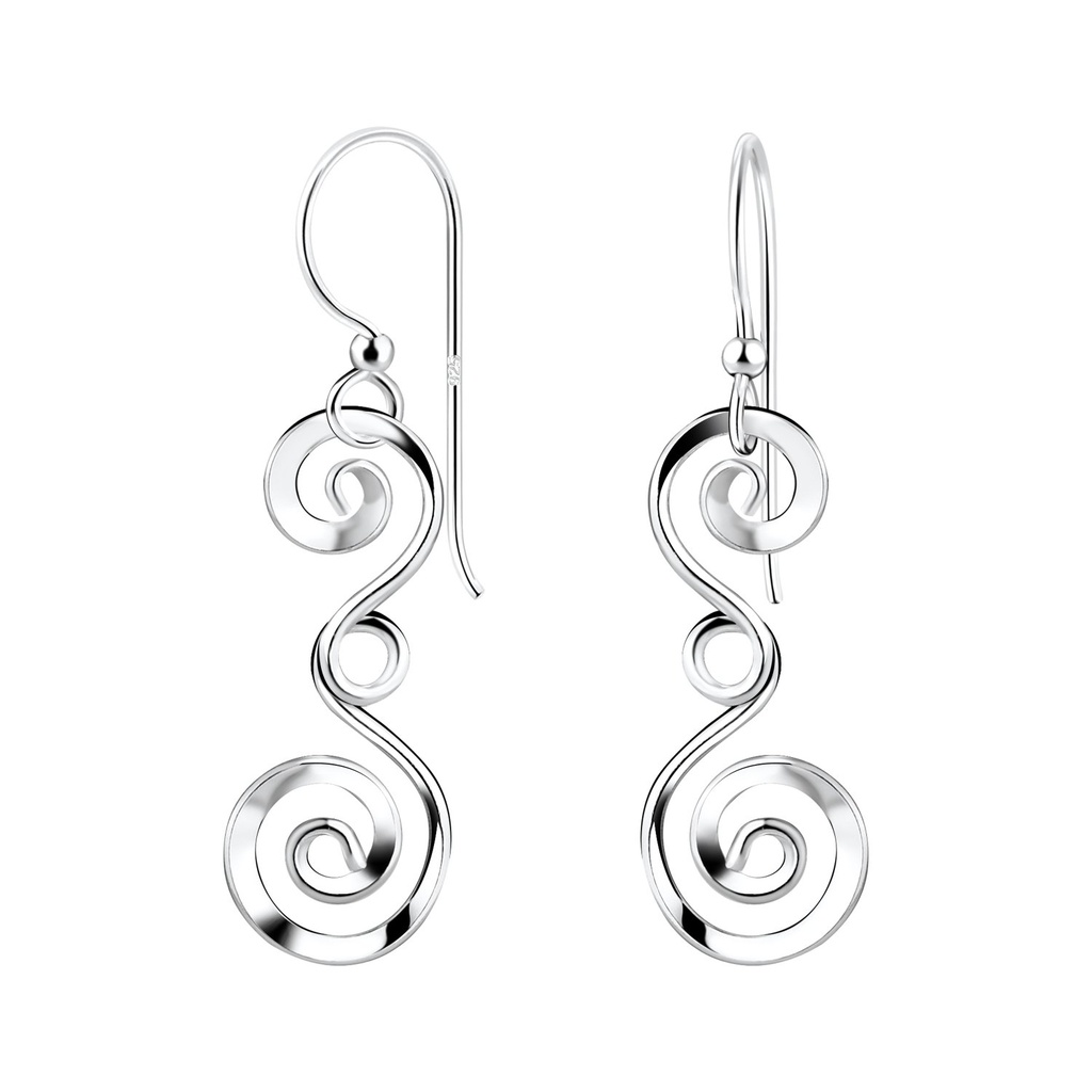 Silver Spiral Earrings
