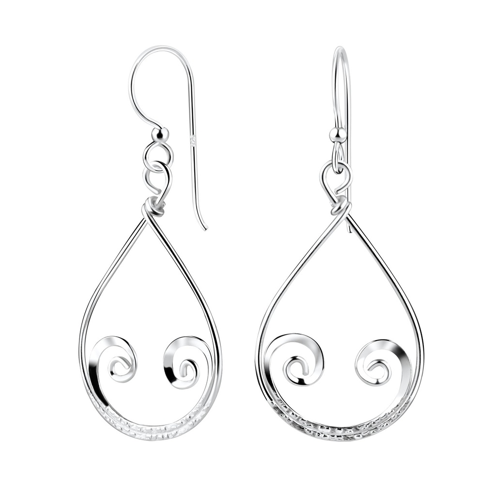 Boucles d'oreilles spirale en argent