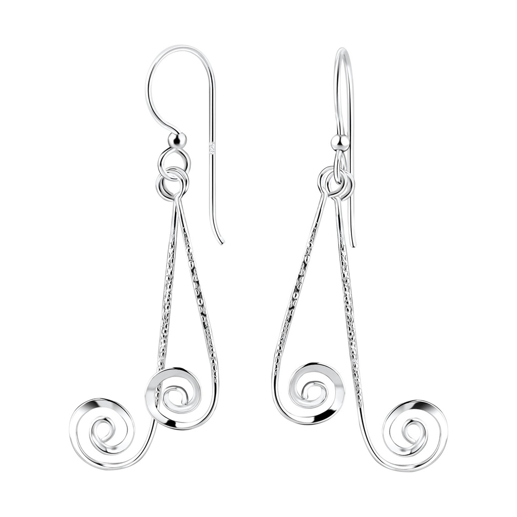 Silver Spiral Earrings