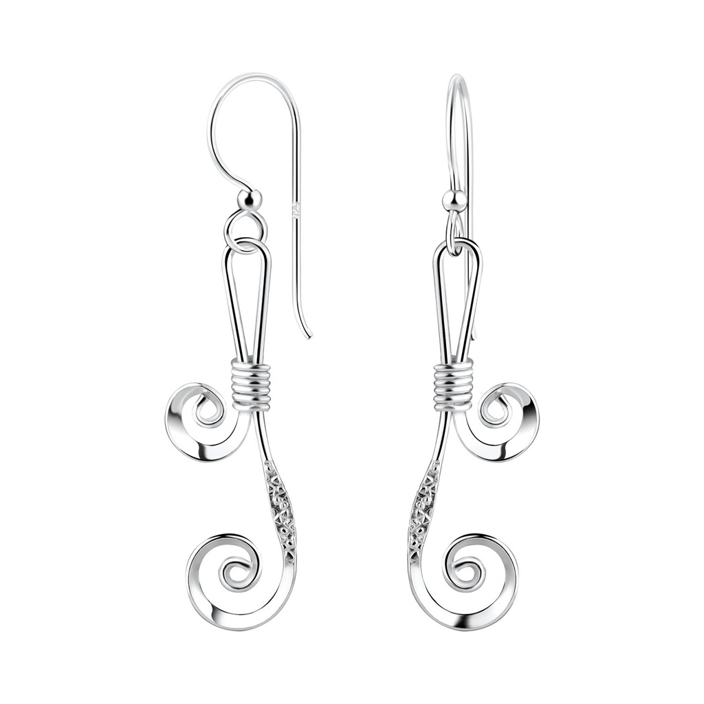[10011474] Boucles d'oreilles spirale en argent