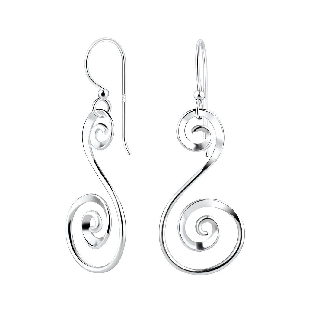 Silver Spiral Earrings