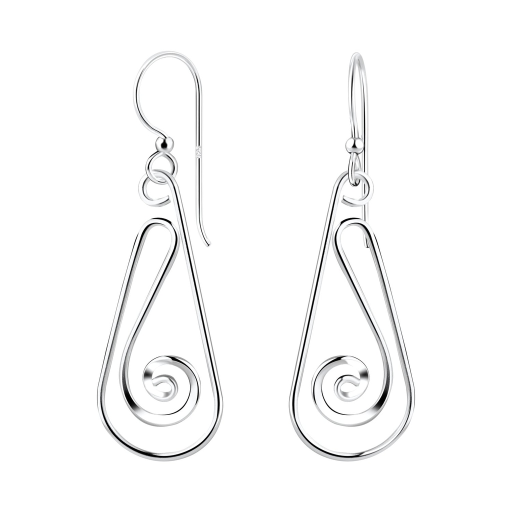 Boucles d'oreilles spirale en argent