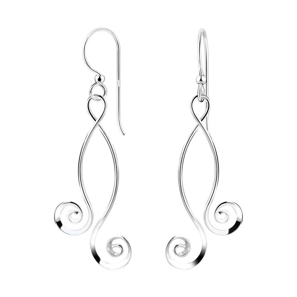 Boucles d'oreilles spirale en argent