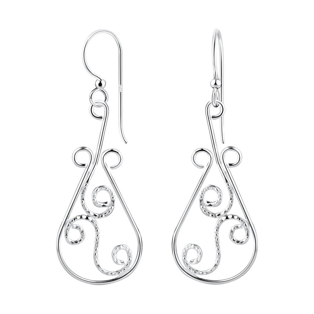 Silver Spiral Earrings