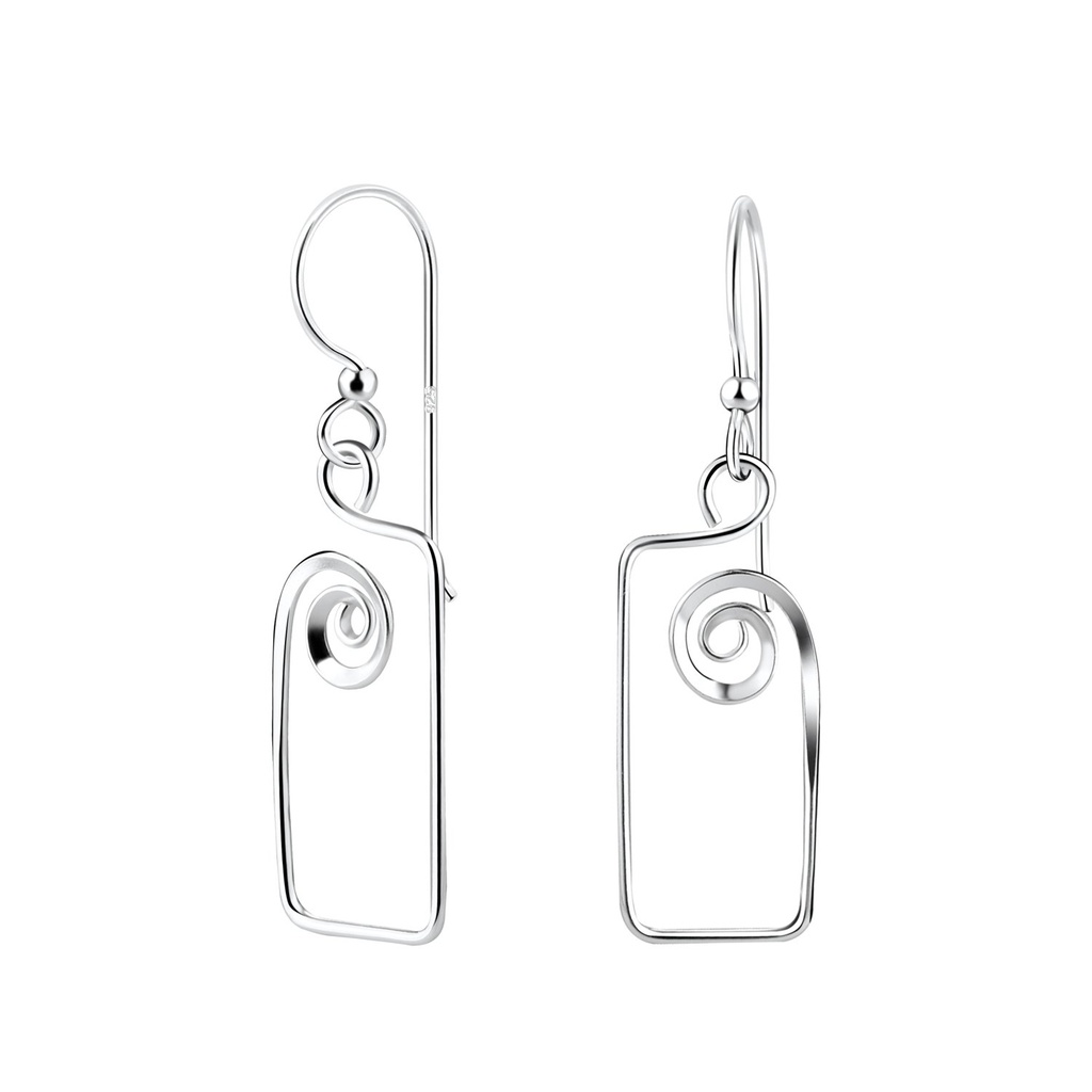 Silver Spiral Earrings