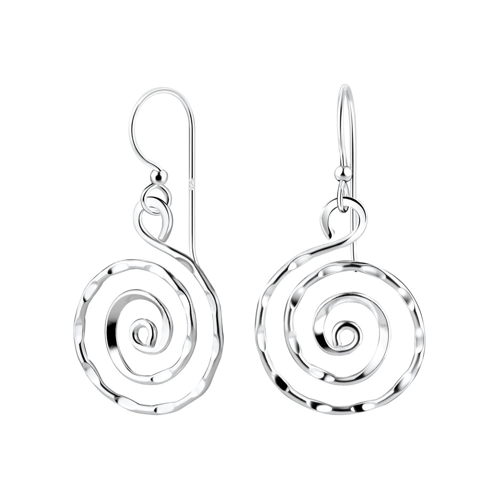 Boucles d'oreilles spirale en argent