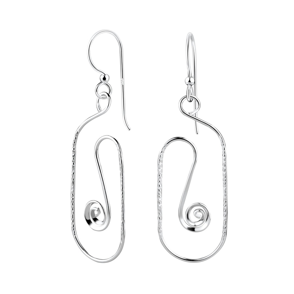 Boucles d'oreilles spirale en argent