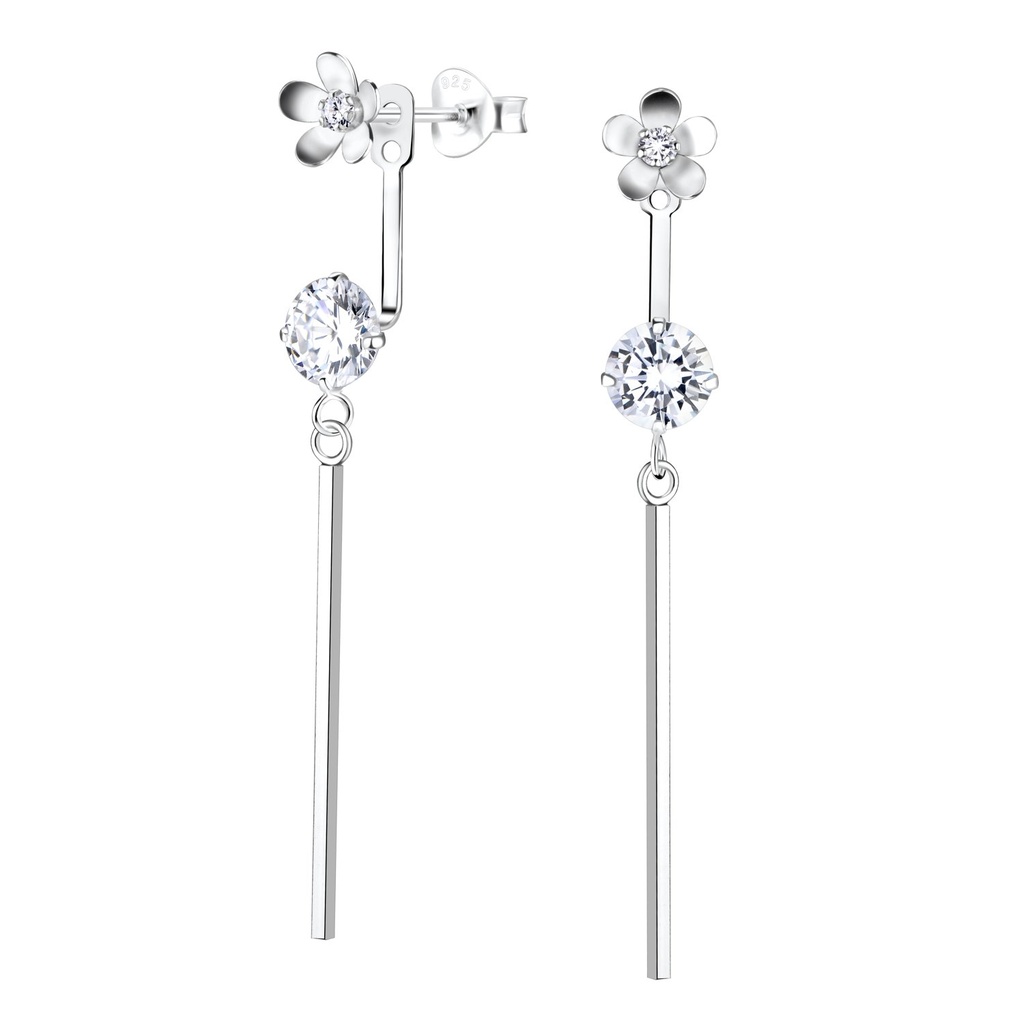 Silver Flower Ear Jacket