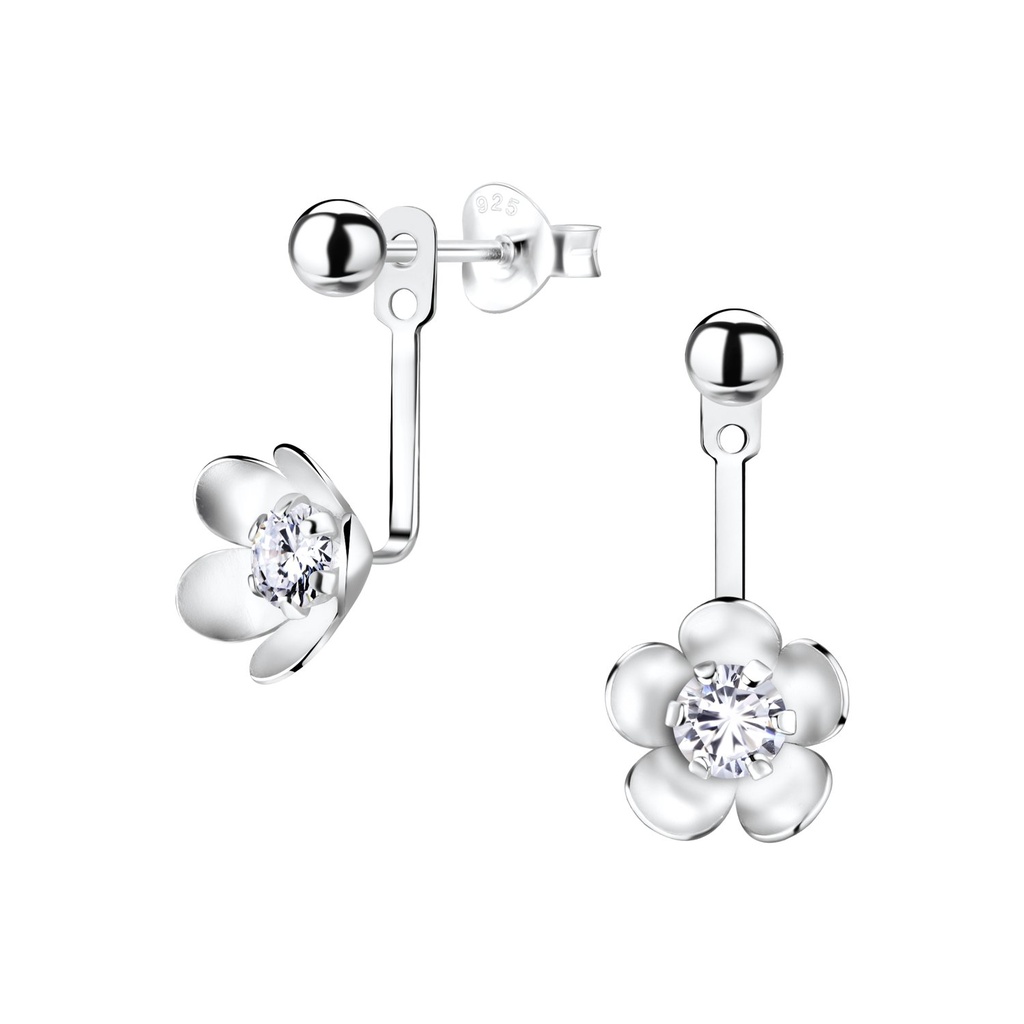 [10012381] Silver Flower Ear Jacket