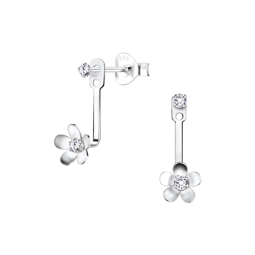 Silver Flower Ear Jacket
