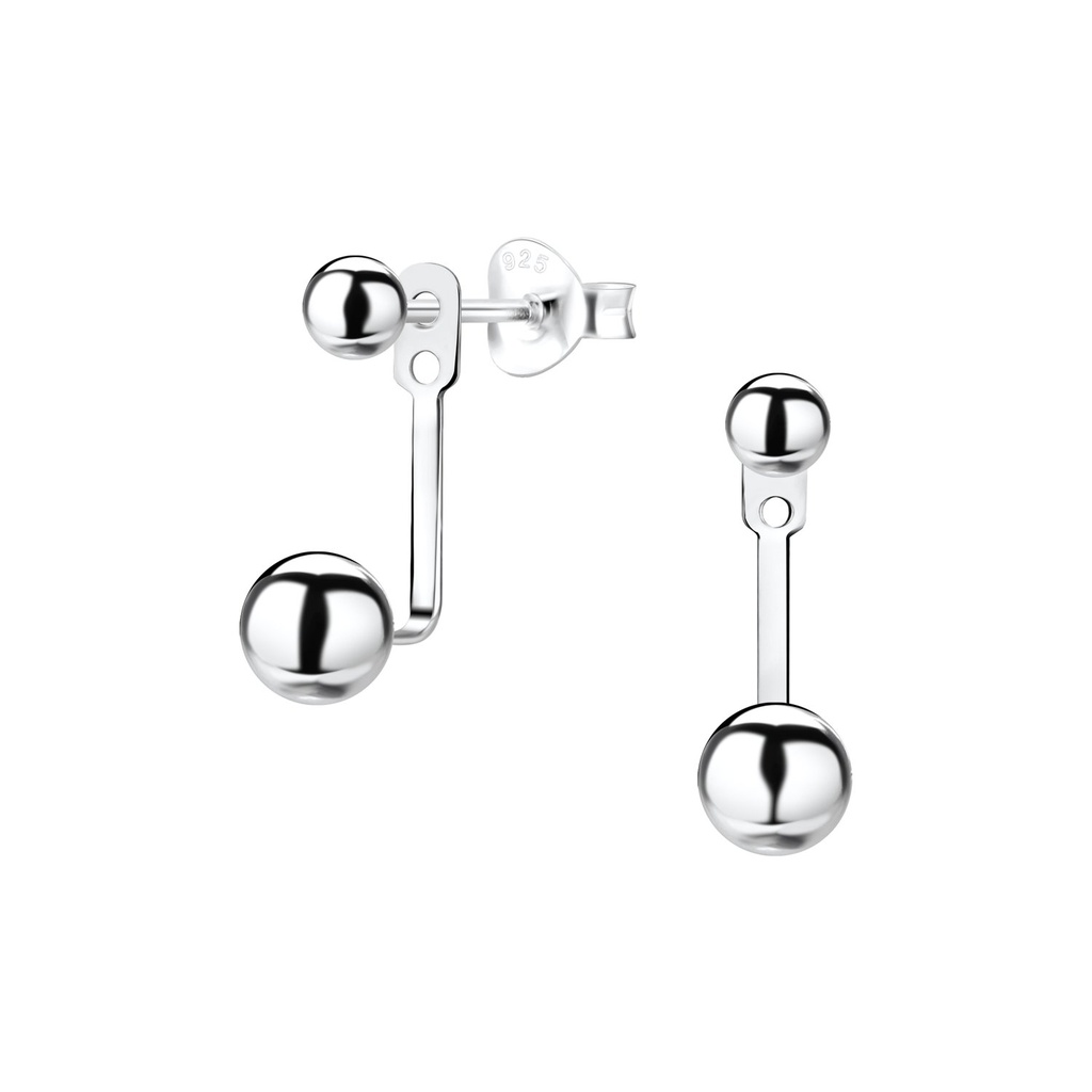 [10011016] Ear jacket boule en argent