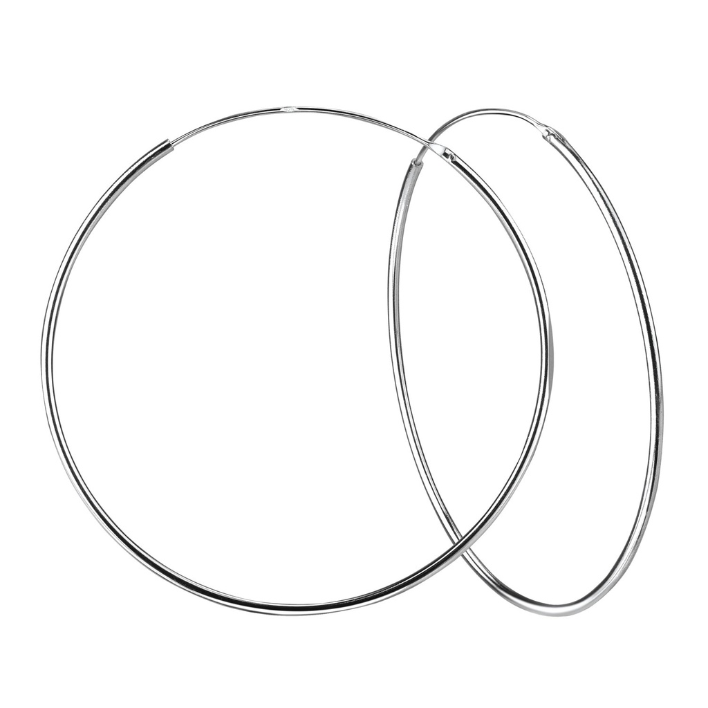 [10010663] Créoles épaisses en argent 80 mm