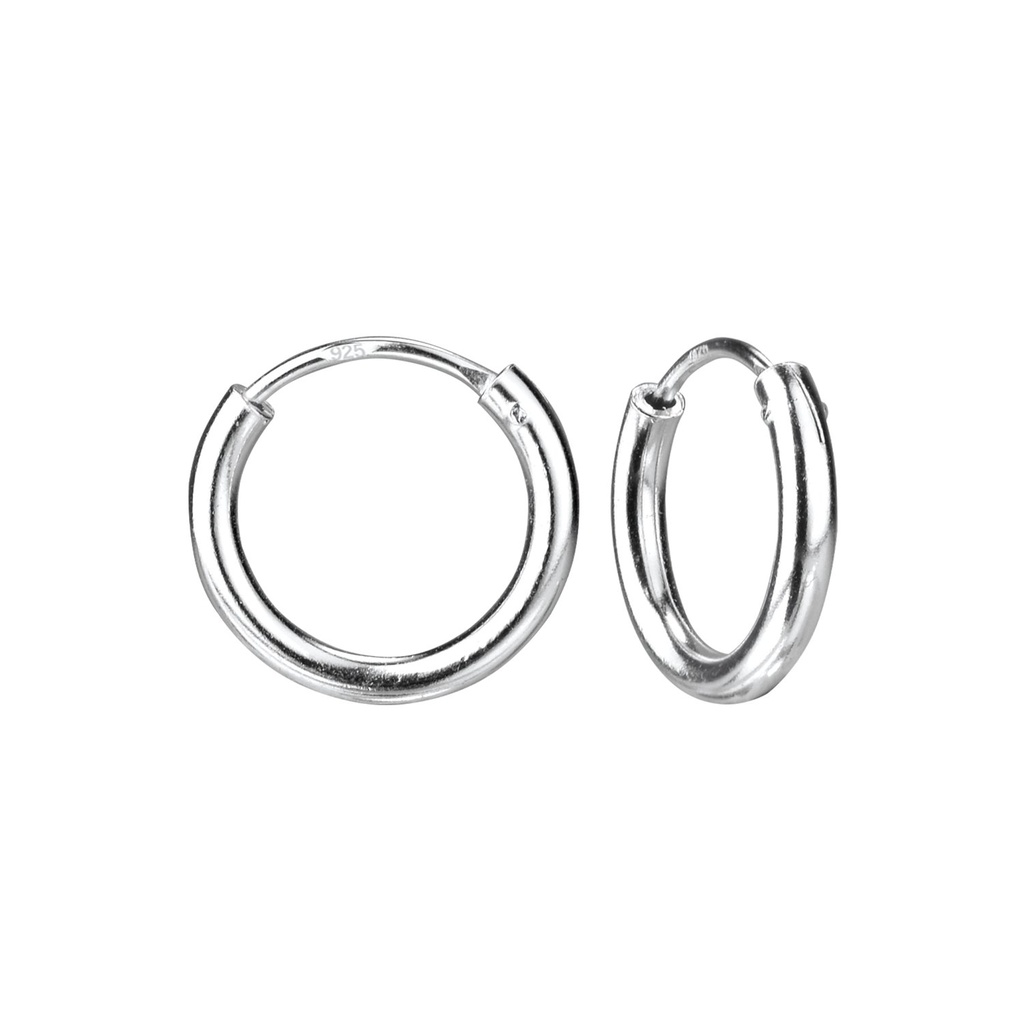 [10010662] 14mm Silver Thick Hoop Earrings