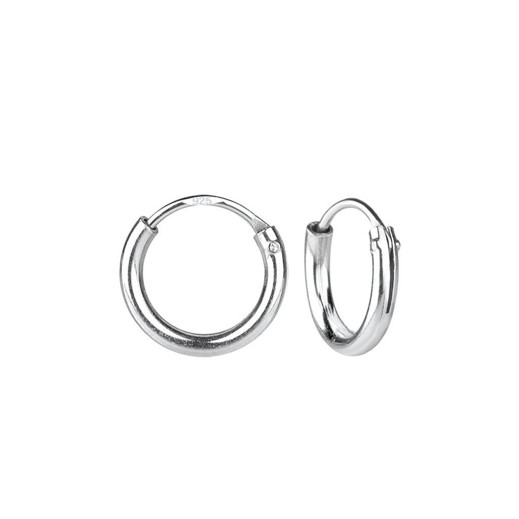 [10010665] Créoles épaisses en argent 12 mm