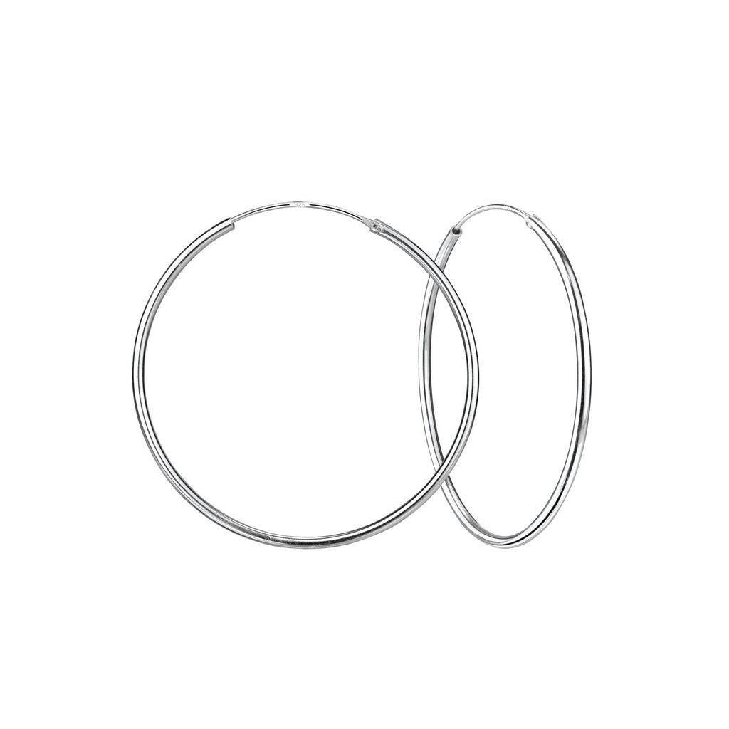 [10010954] 45mm Silver Hoop Earrings