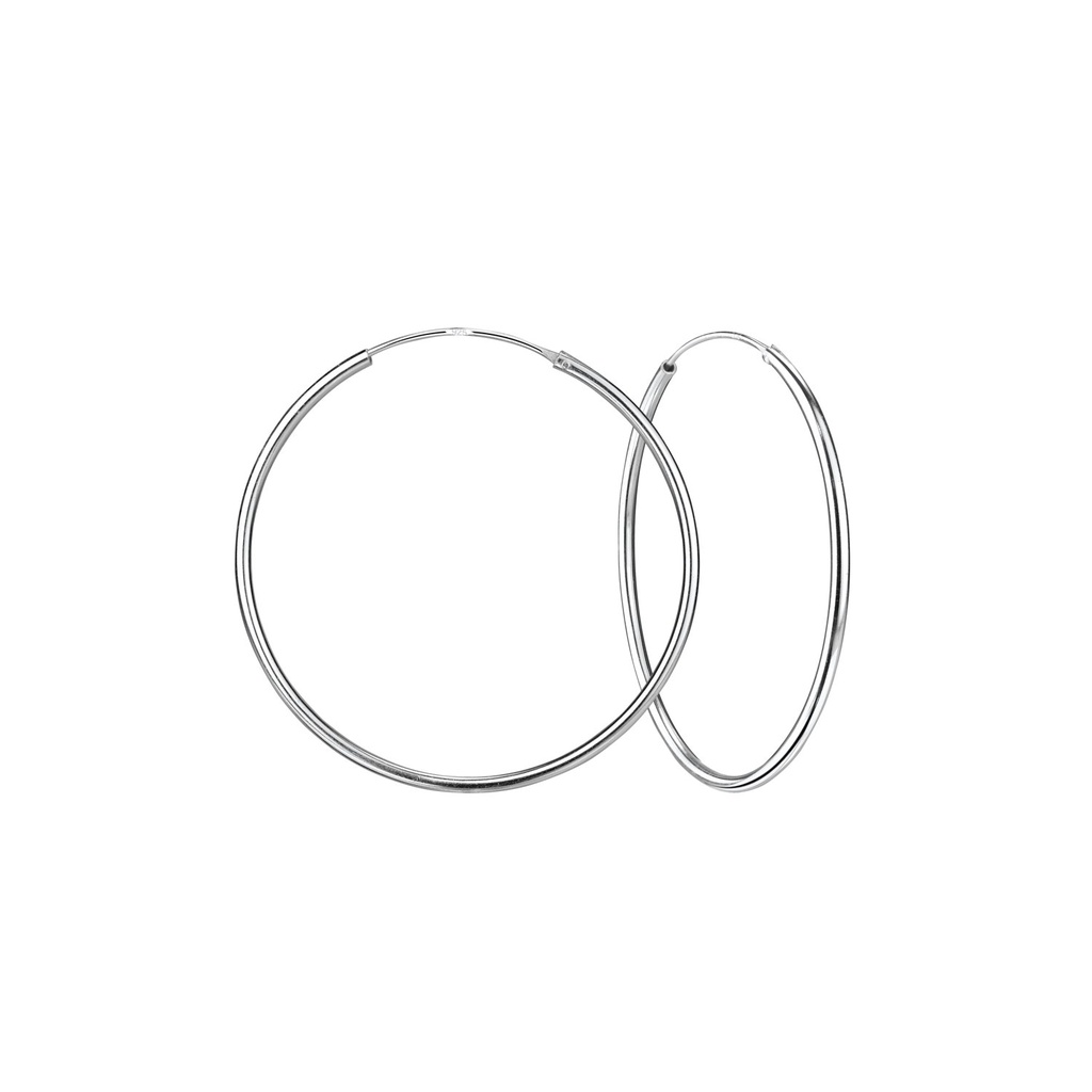 [10010661] 40mm Silver Hoop Earrings