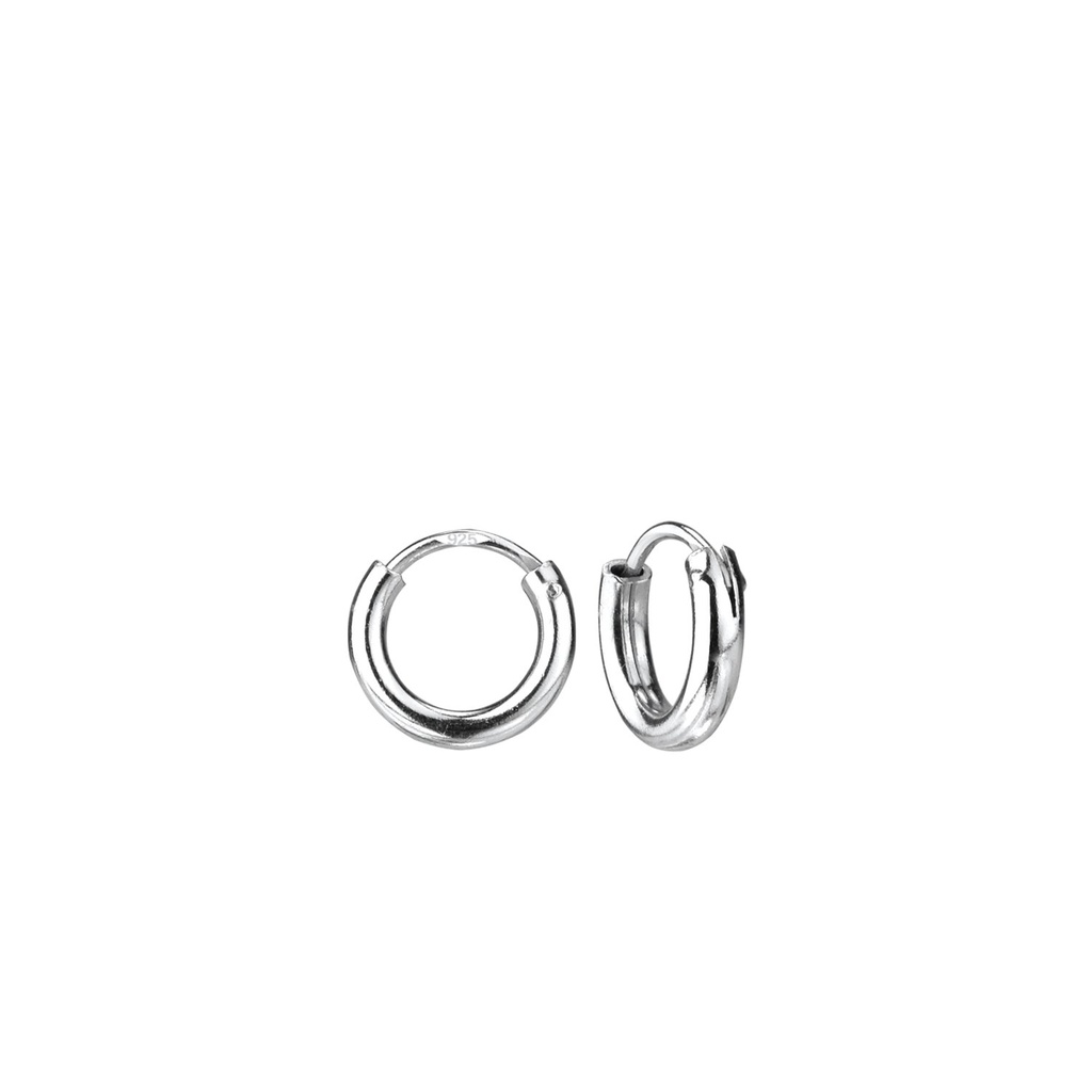 8mm Silver Hoop Earrings