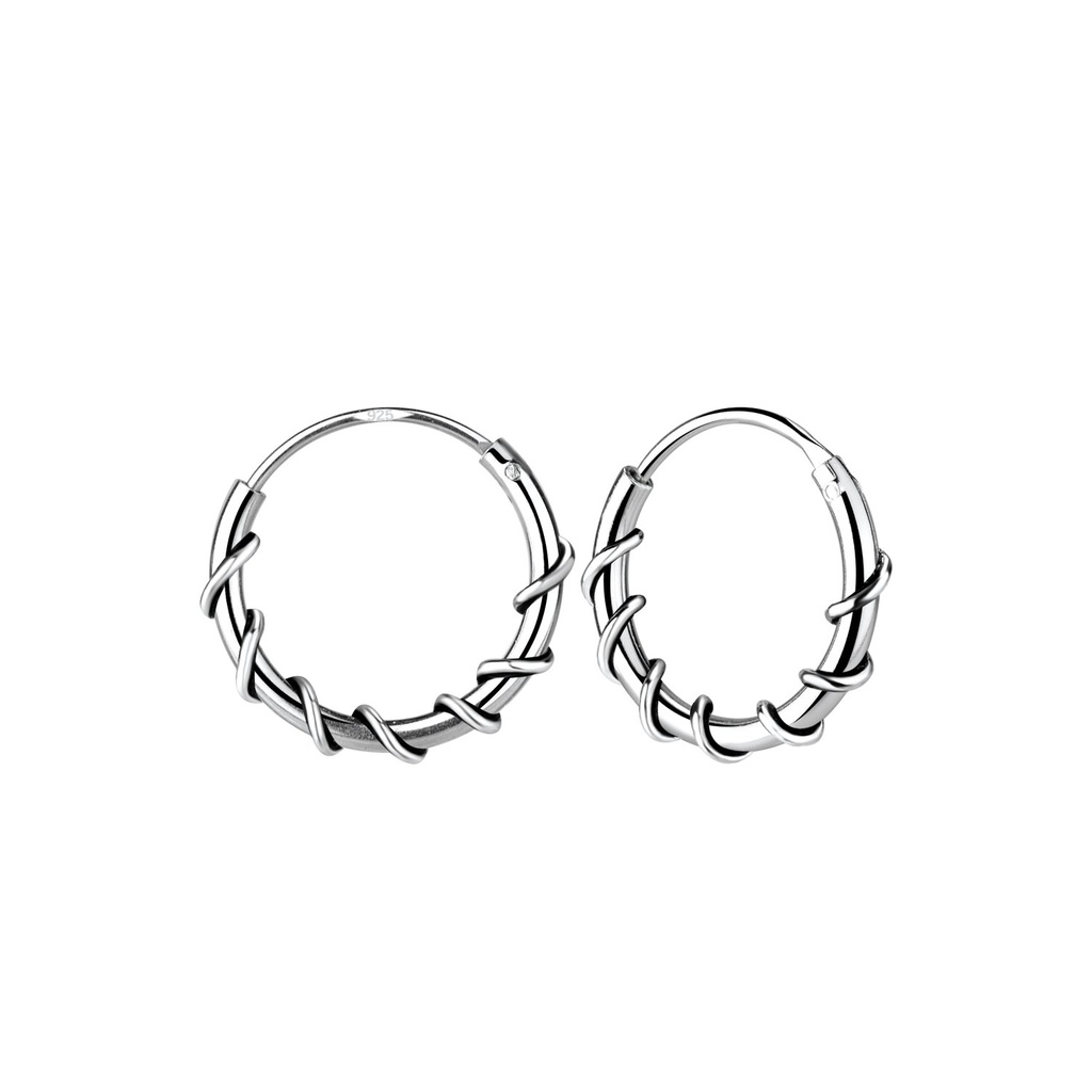 Créoles Bali en argent 12 mm
