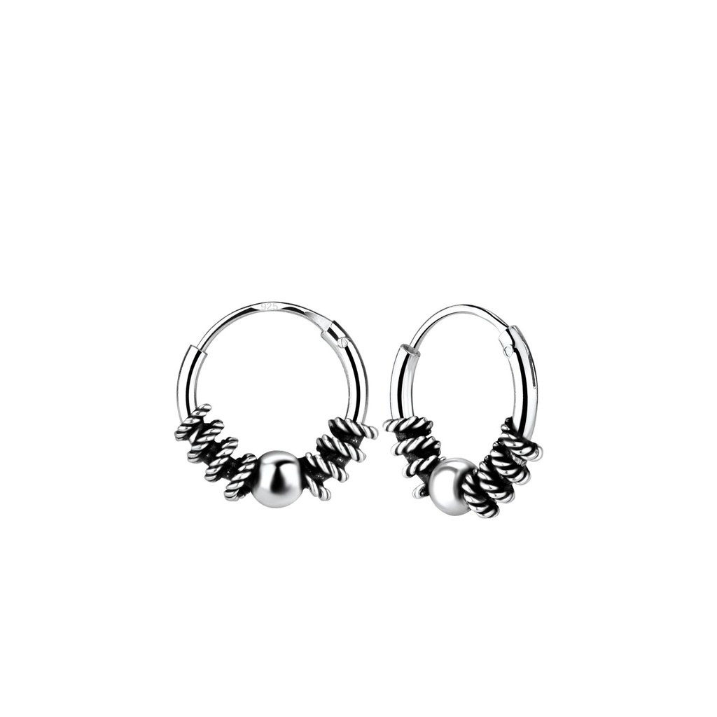 Créoles Bali en argent 10 mm