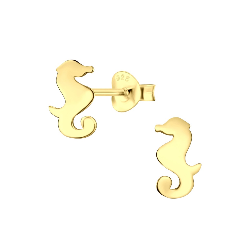Silver Seahorse Stud Earrings