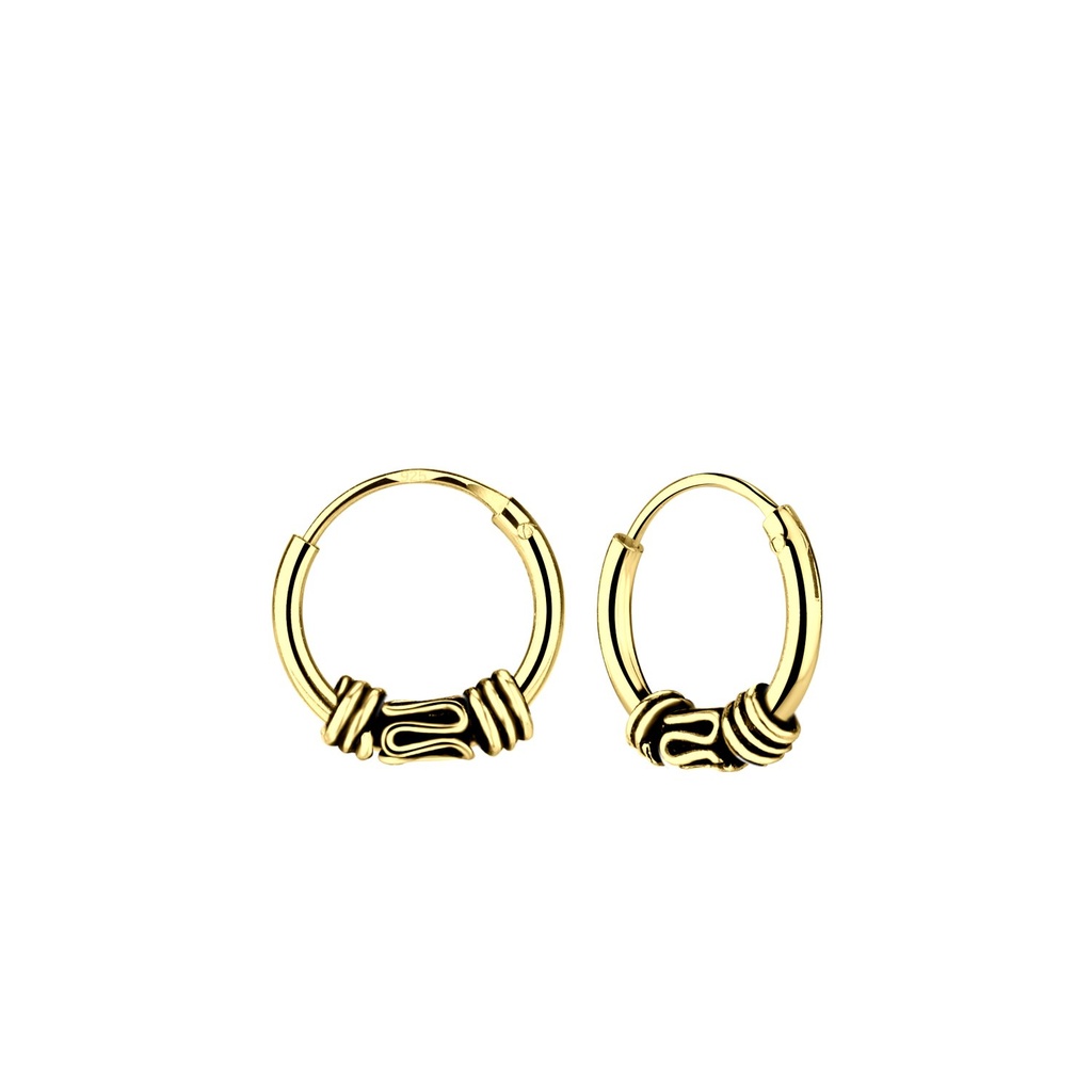 [10010948] 10mm Silver Bali Hoop Earrings