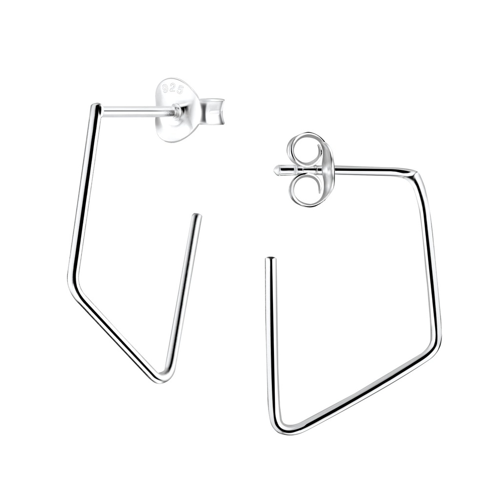 Puces d'oreilles géométriques en argent