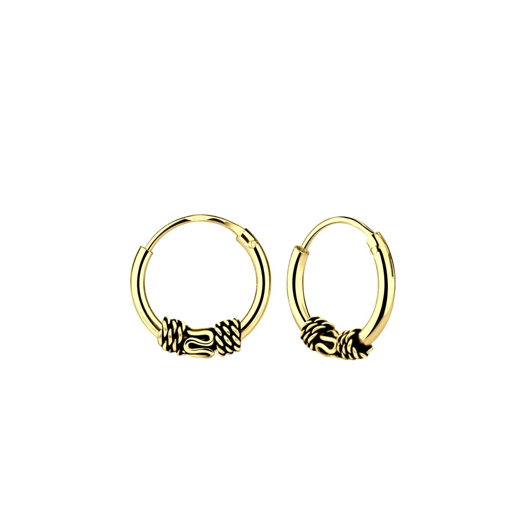 10mm Silver Bali Hoop Earrings