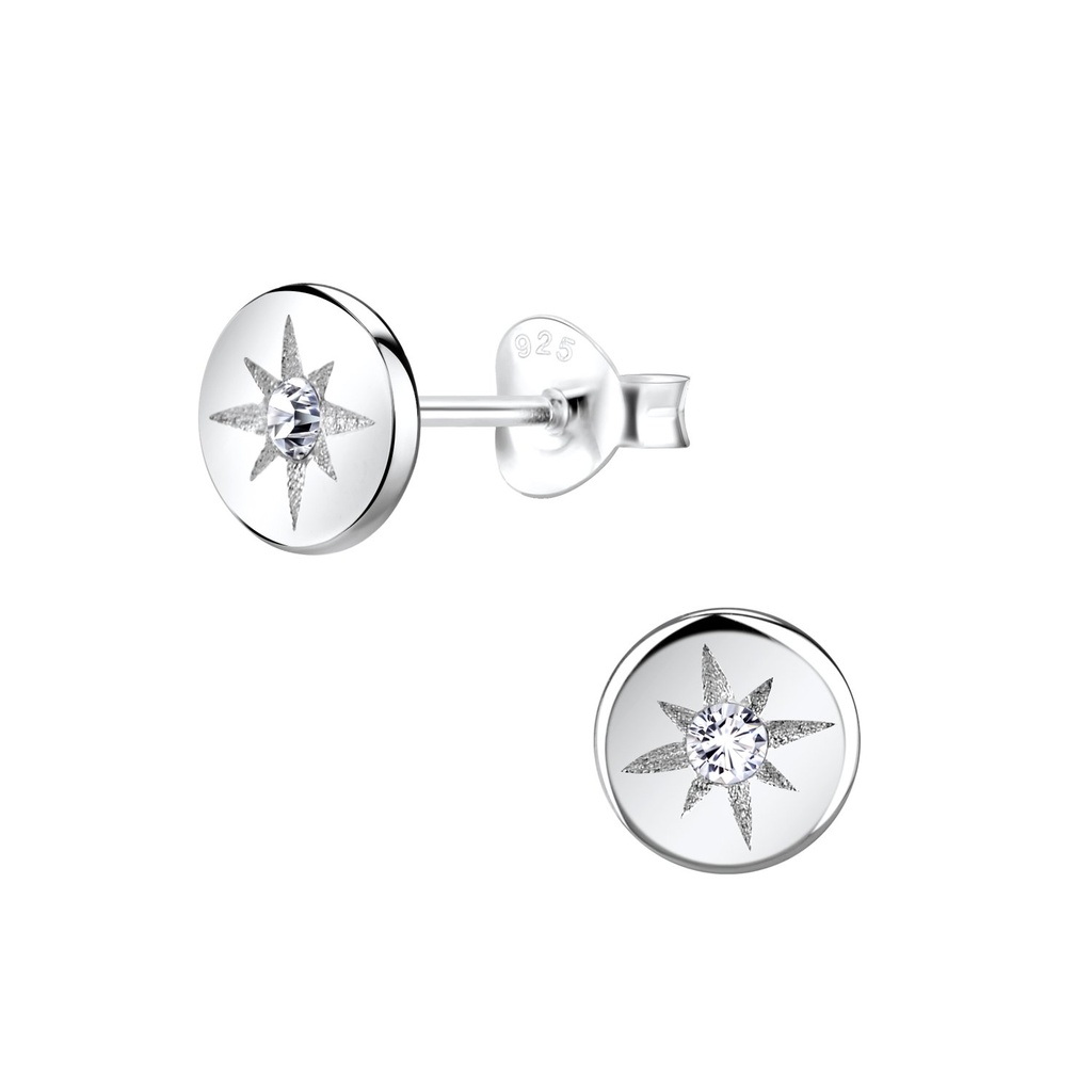 Puces d'oreilles scintillantes en argent
