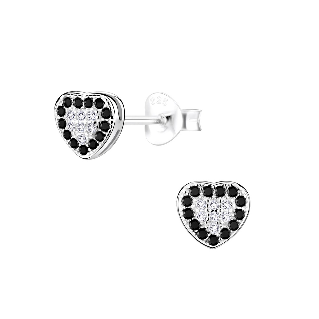Puces d'oreilles cœur en argent