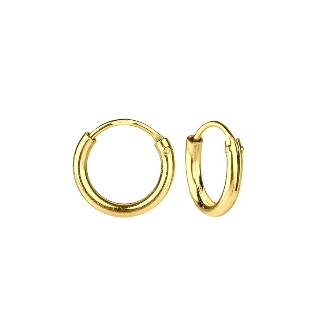 12mm Silver Thick Hoop Earrings