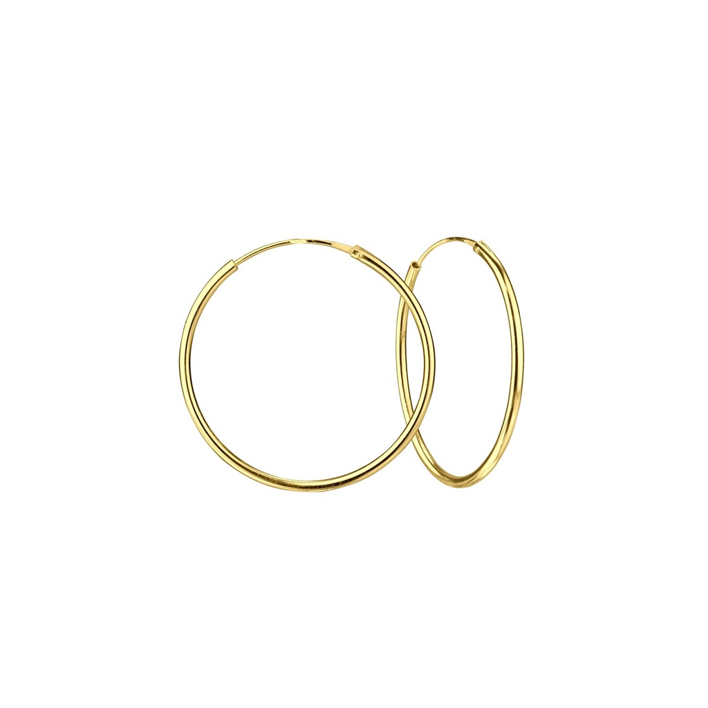 [10011027] 35mm Silver Hoop Earrings