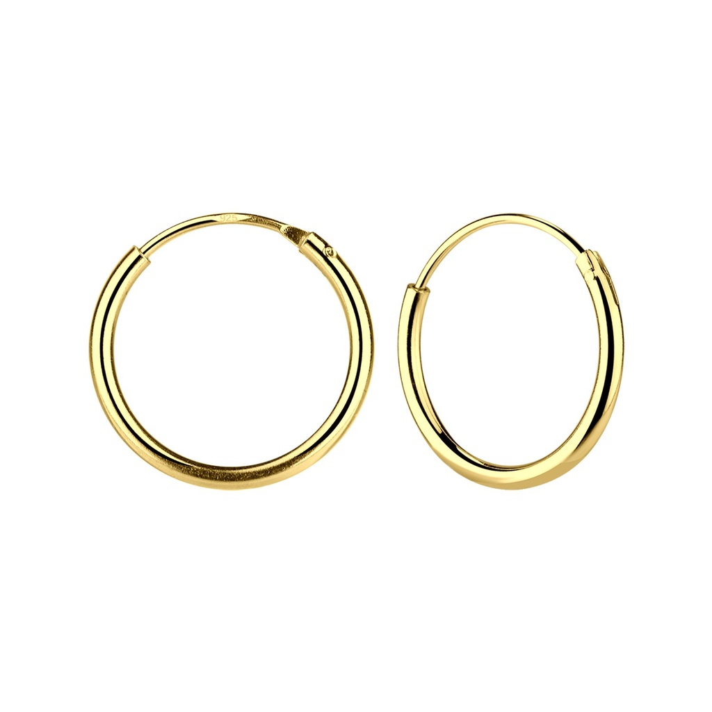 [10011177] 16mm Silver Hoop Earrings