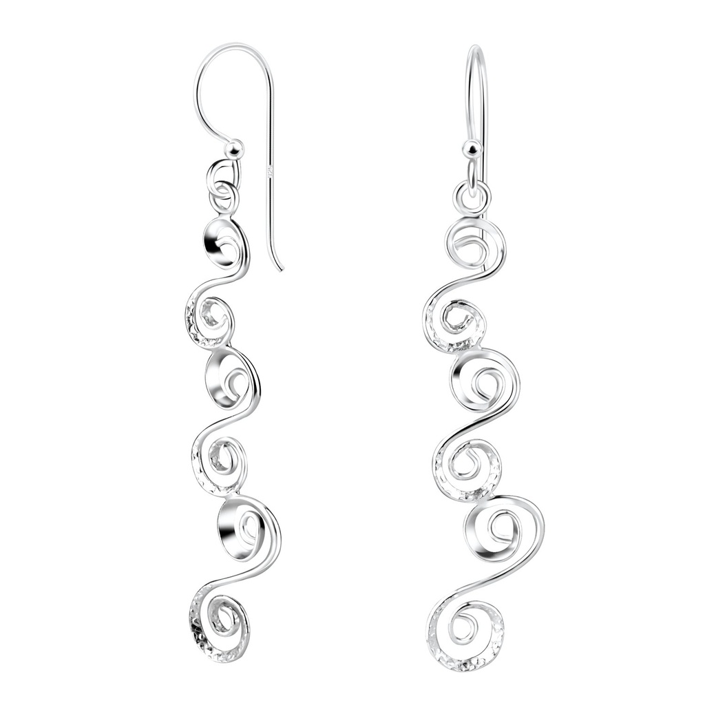[10011062] Silver Spiral Earrings