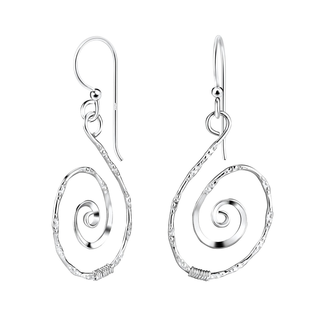 [10011061] Boucles d'oreilles spirale en argent