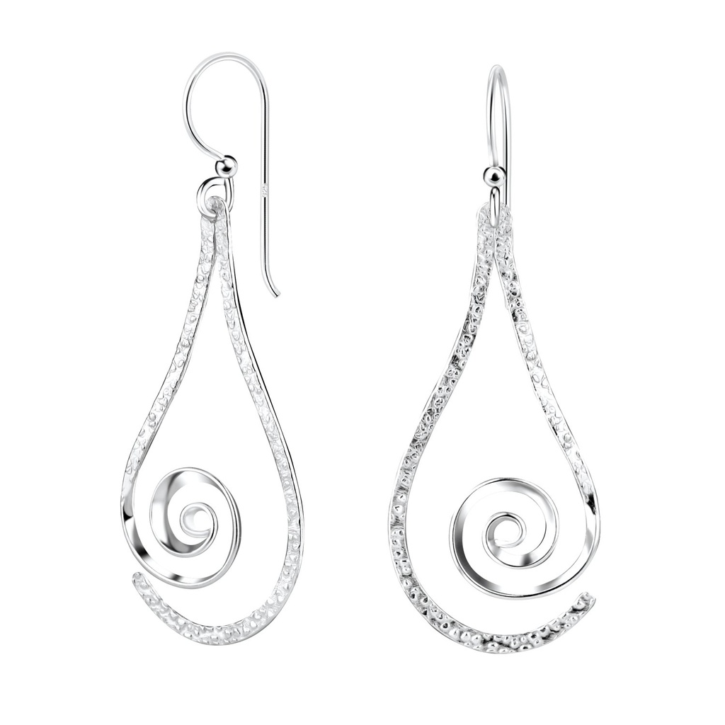 Boucles d'oreilles spirale en argent