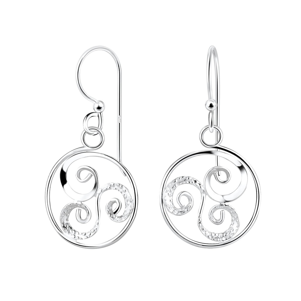 Boucles d'oreilles spirale en argent