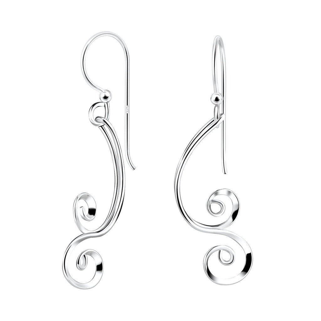 Boucles d'oreilles spirale en argent