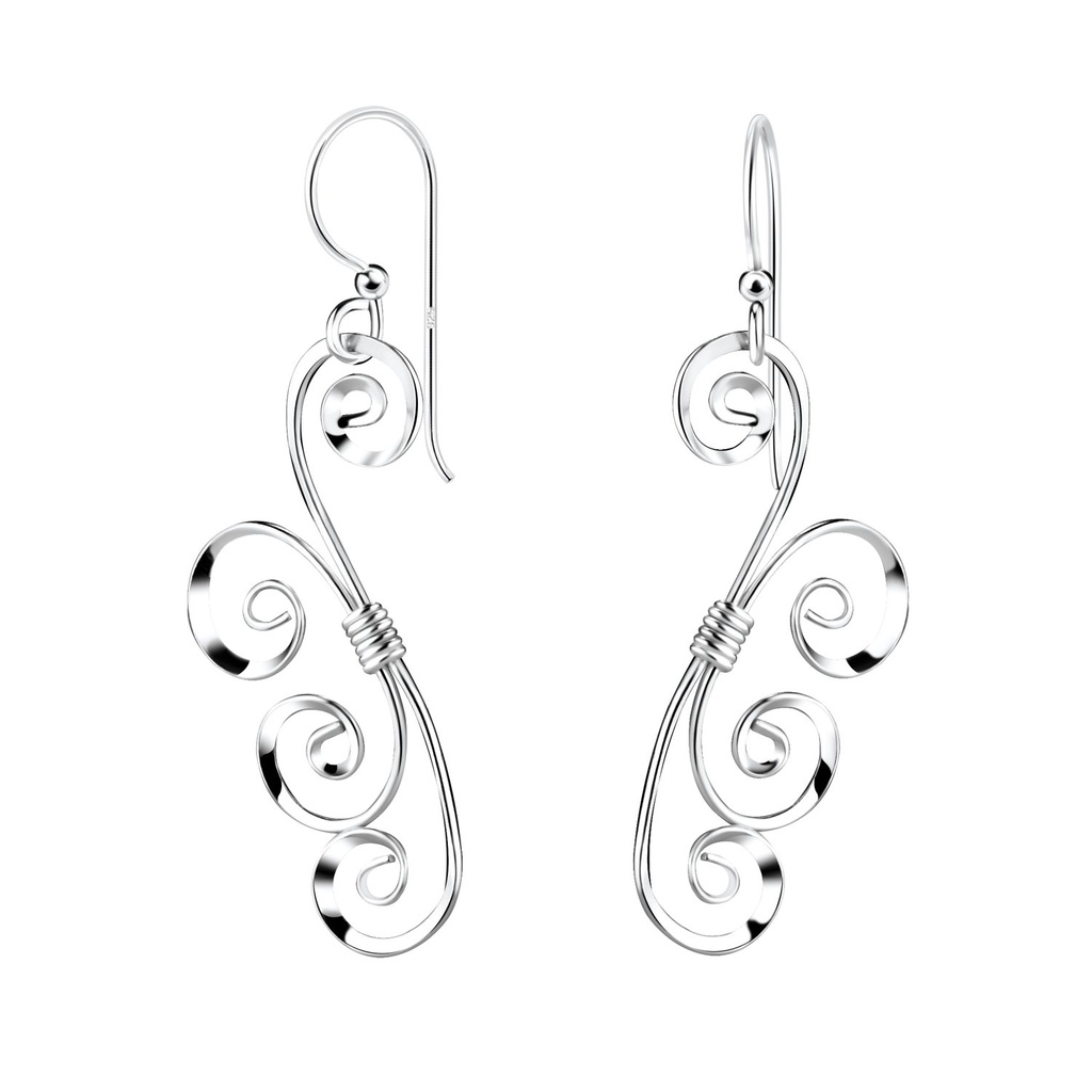[10011056] Boucles d'oreilles spirale en argent