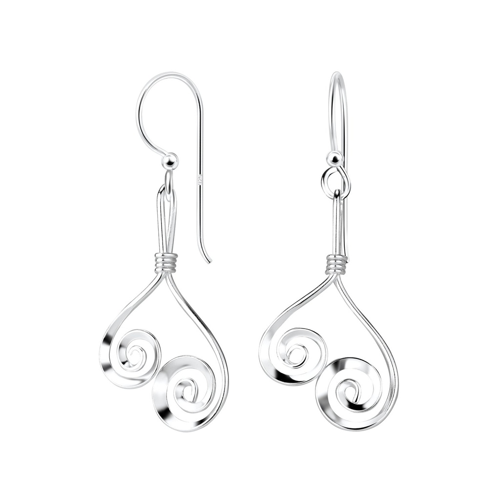 [10011054] Silver Spiral Earrings