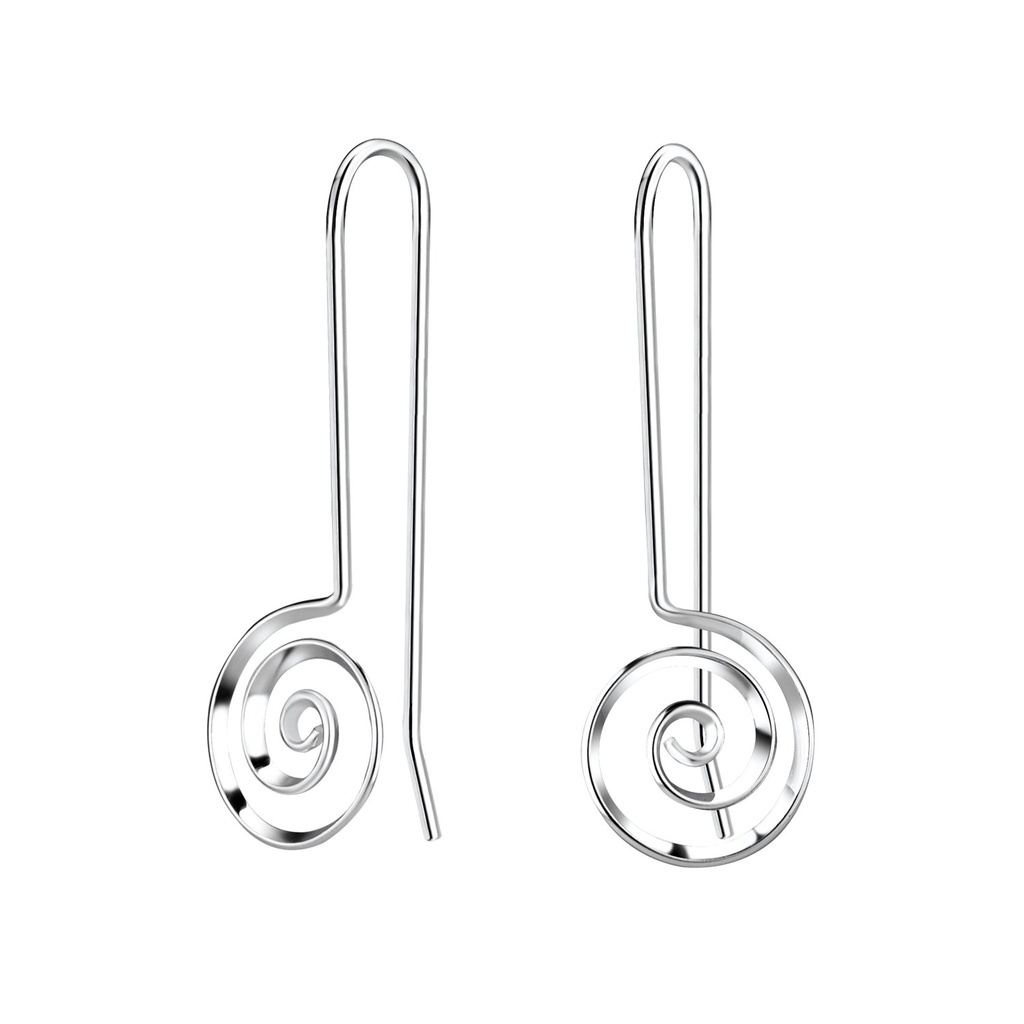 Silver Spiral Earrings