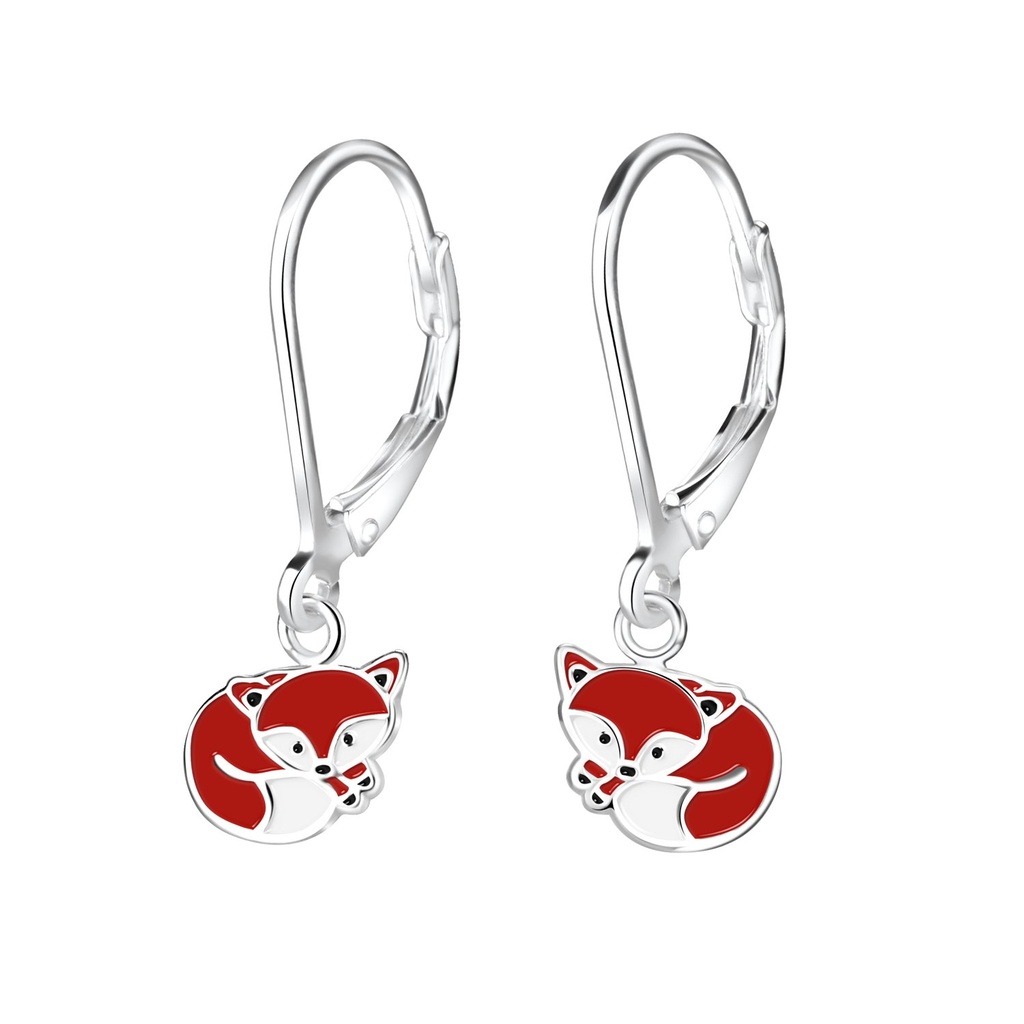 [10011227] Silver Fox Lever Back Earrings