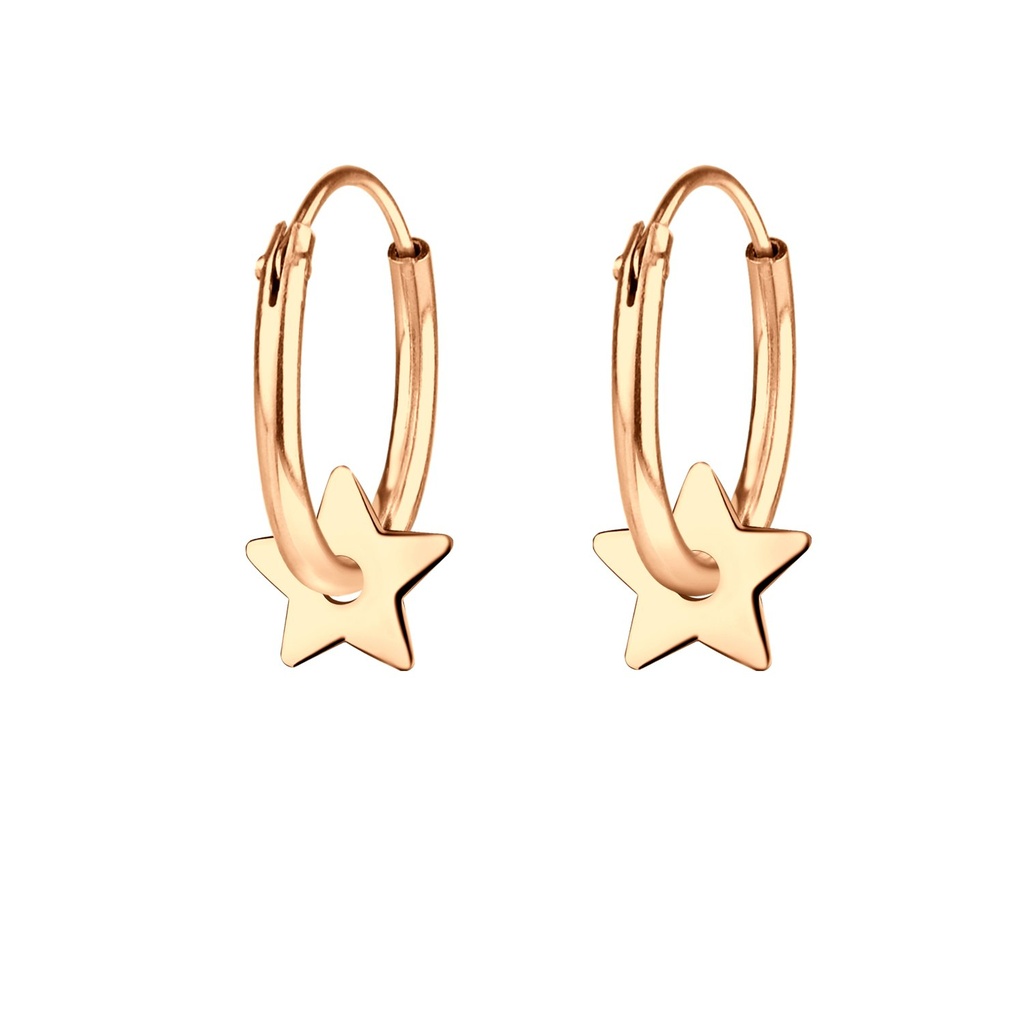 [10012158] Silver Star Hoop Earrings