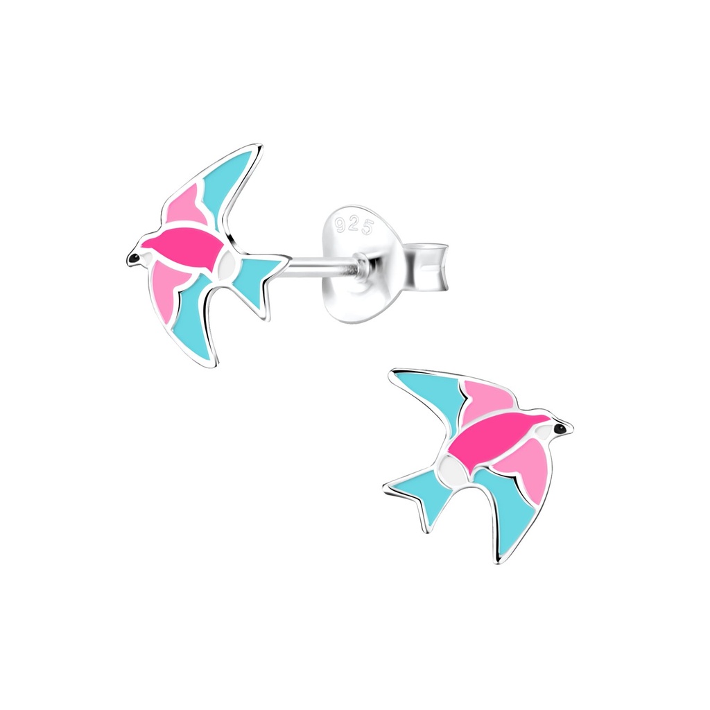 Silver Bird Stud Earrings