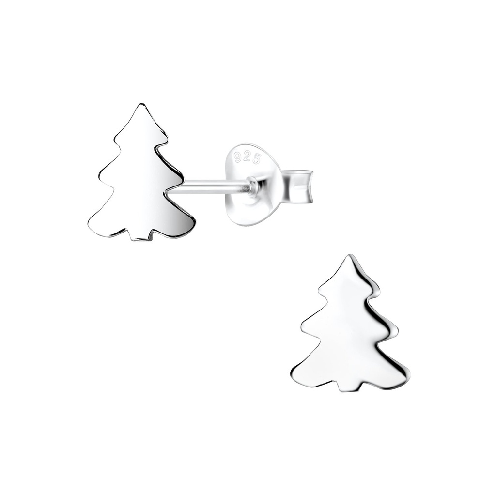 Silver Tree Stud Earrings