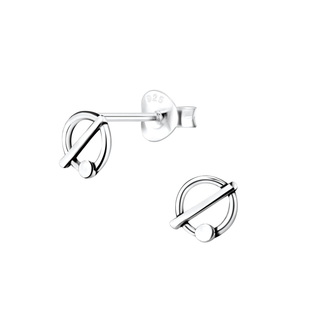 Puces d'oreilles géométriques en argent